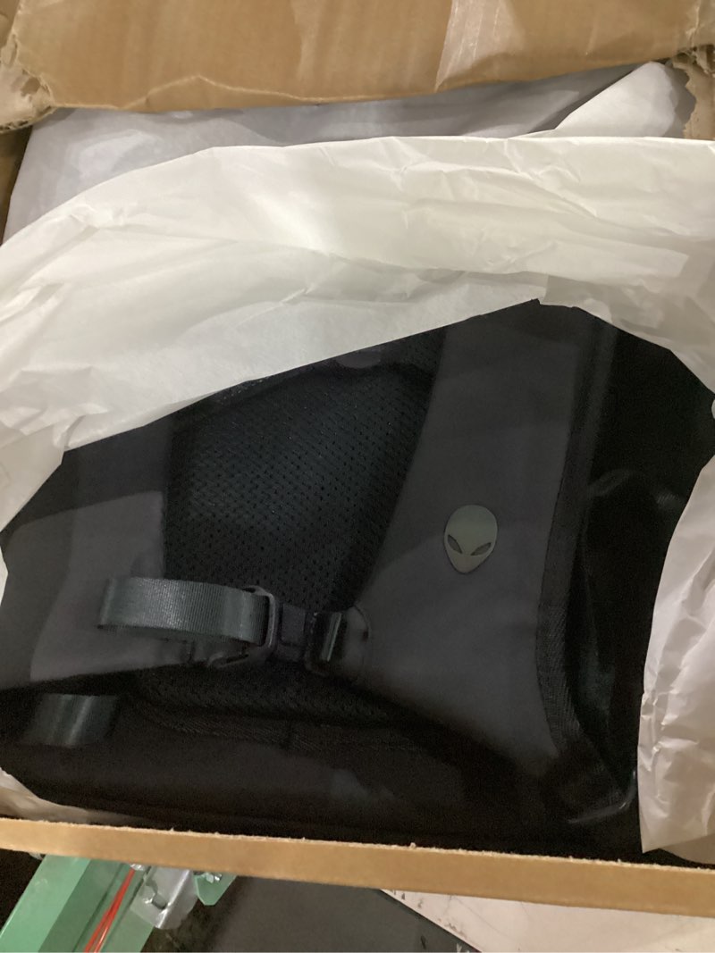 Condition photo showing New/Like New for alienware 18 backpack - aw7825p - 28l capacity, 3d breathable mesh, magnetic pocket organizers, rfid safe pocket, weather resistant, 3d iridescent reflective alienware logo - alienware black 18"