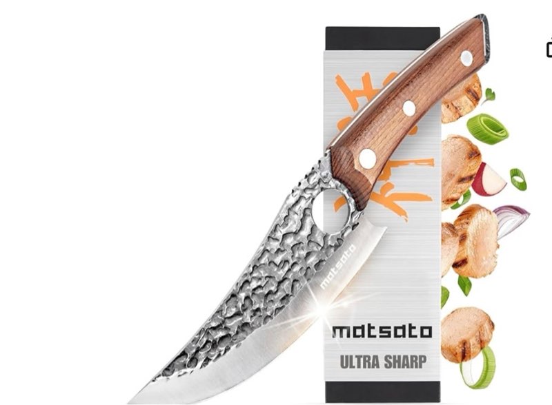 Matsato Chef Knife - Perfect Kitchen Knive for Cooking, Chopping. Japanese Steel Knife for Home, BBQ. For Balance & Control, 6.3 Inch