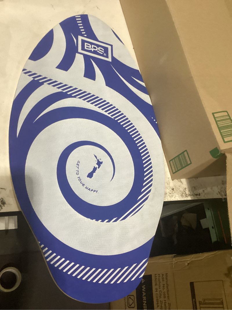 Condition photo showing Good Condition for bps new zealand ‘koru’ skimboard with colored eva grip pad and high gloss clear coat wooden skim boards for kids and adults | choose from 3 sizes and traction pad color navy blue 40 inch