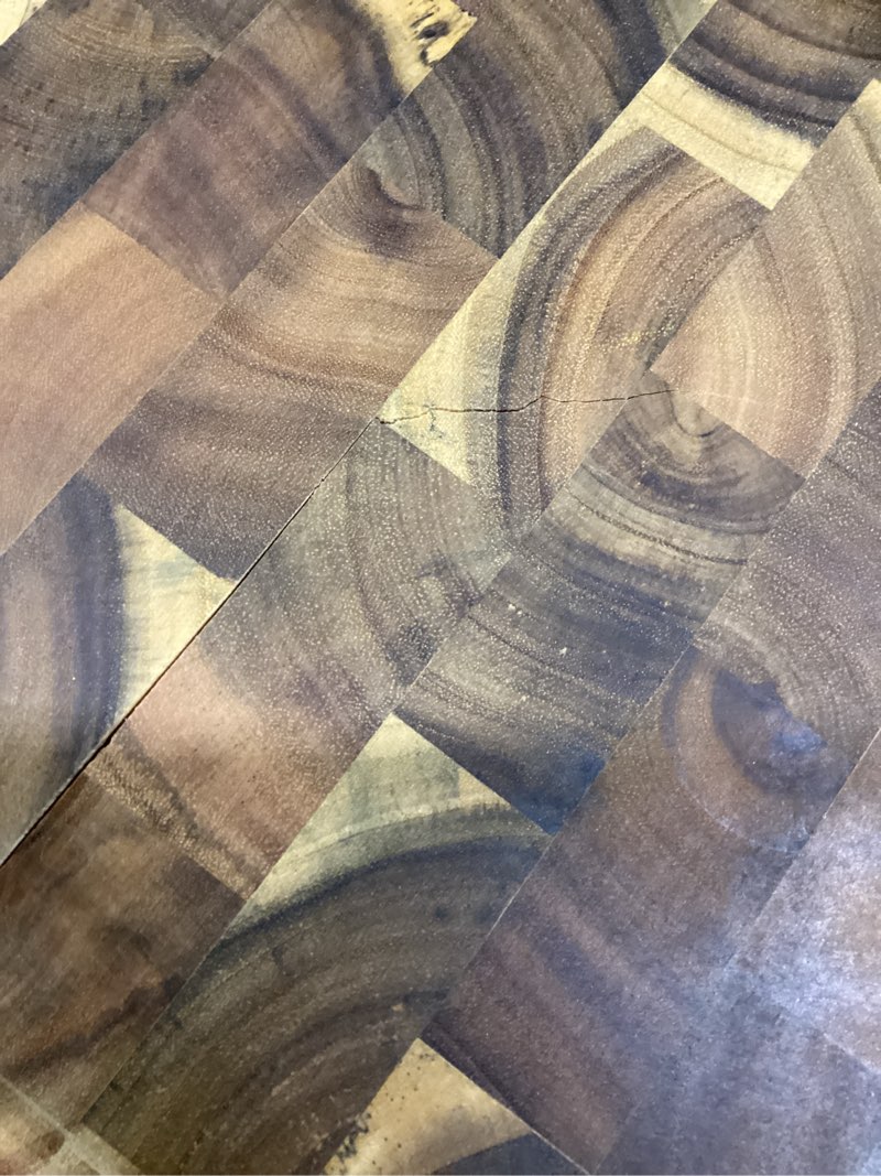 Condition photo showing As Is for EZ FURNITURE 24 x 18 Inch Extra Large Acacia Wood Cutting Board  End Grain Cutting Board with Juice Groove and Handles  Large Wooden Cutting Board  Wooden Chopping Board for Meat  Vegetables  Fruit