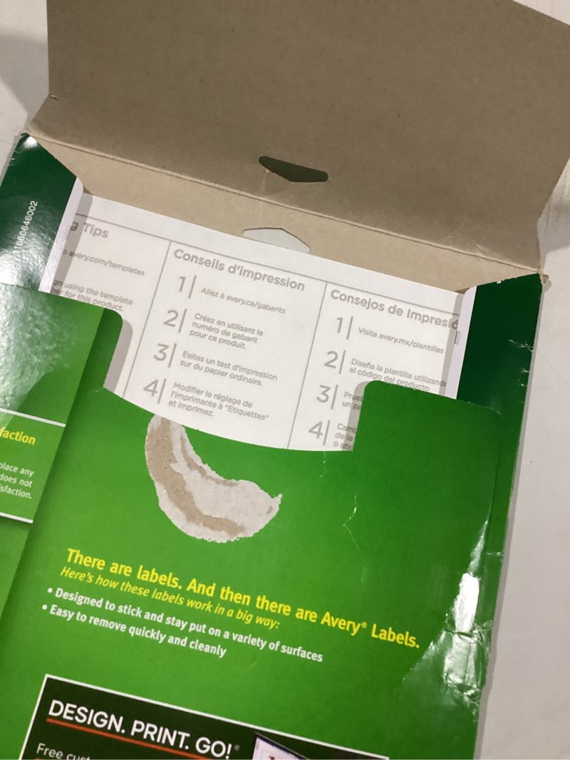 Condition photo showing Good Condition for avery removable multi-use labels 1 x 2 5/8 white 750/pack 6460