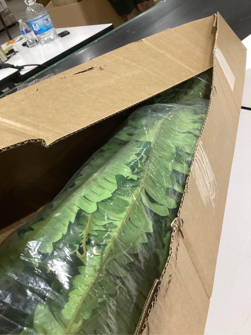 Condition photo showing New/Like New for dkaltm artificial boston fern bush- set of 2 large artificial ferns for outdoors, 45inch large faux ferns, suitable for office & living room decor, 55branches for each bouquet