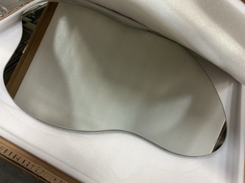 Condition photo showing Good Condition for Yeeke Irregular Bathroom Wall Mirror, Asymmetrical LED Bathroom Mirror with Lights, Anti-Fog Backlit