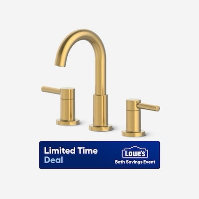  allen + roth Harlow Simplefit Brushed Gold Widespread 2-handle WaterSense Mid-arc