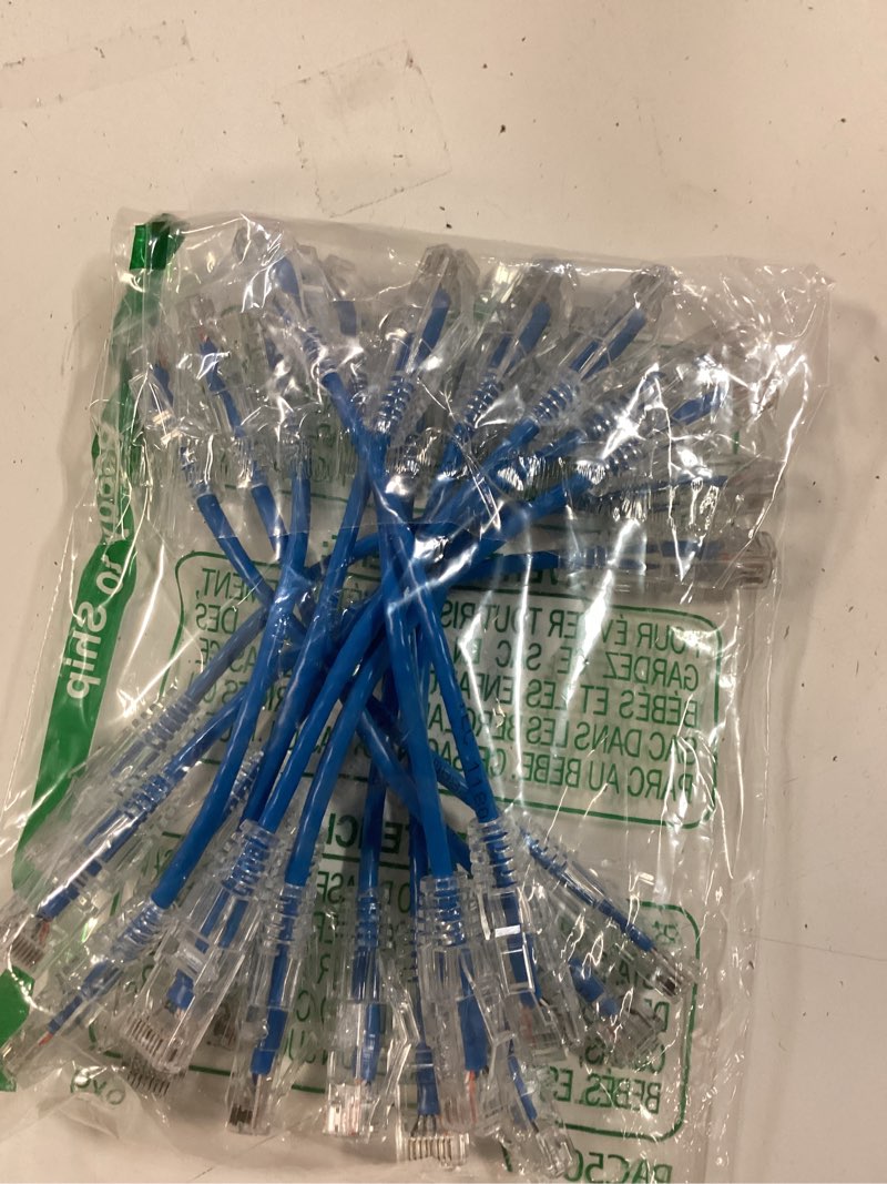 Condition photo showing Good Condition for Rapink Patch Cables Cat6a 0.5ft 24 Pack Slim, Cat6a Ethernet Patch Cable 10G Support, Snagless Cat 6 Patch Cable for Patch Panel to Switch, Flexiable Cat 6a Ethernet Cable with Gold Plated Blue
