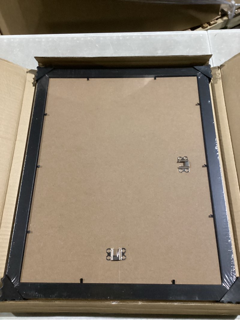 Condition photo showing Good Condition for LaVie Home 14x18 Picture Frame Black Poster Frame,Display Pictures 12x16 with Mat or 14x18 Without Mat, Stable and Sturdy Frame and Polished Plexiglass, Horizontal and Vertical Format of The Walls 14x18 Black