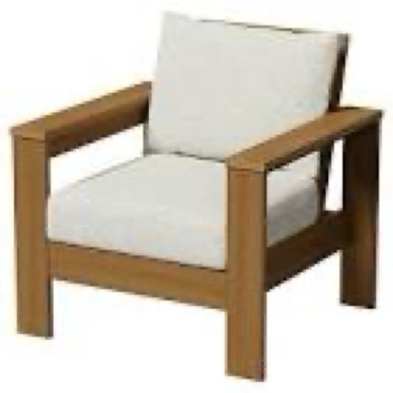 better homes & gardens ezra outdoor hdpe club chair, green with cream boucle cushions