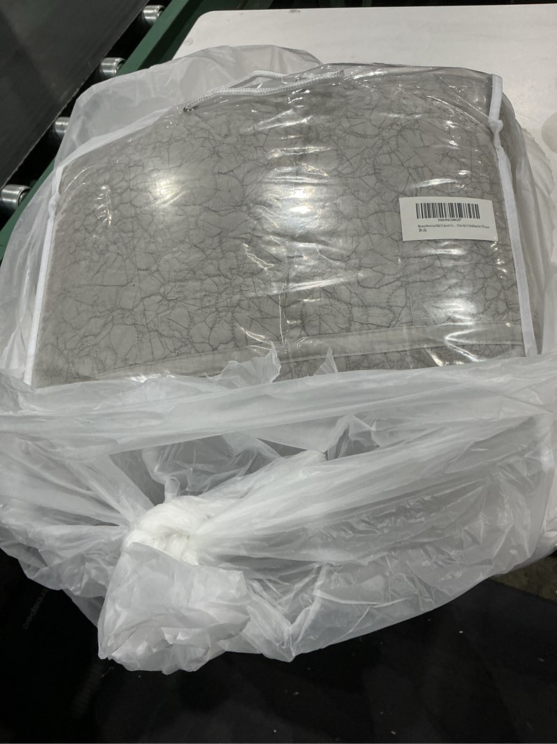 Condition photo showing Good Condition for masaca oversized quilt queen size(102"x118"),linen colored ruffled crinkled lightweight bedspreads & coverlets ultra soft shabby farmhouse rustic stone-washed microfiber quilt bedding set 3 pieces oversized queen 102x118 1-linen