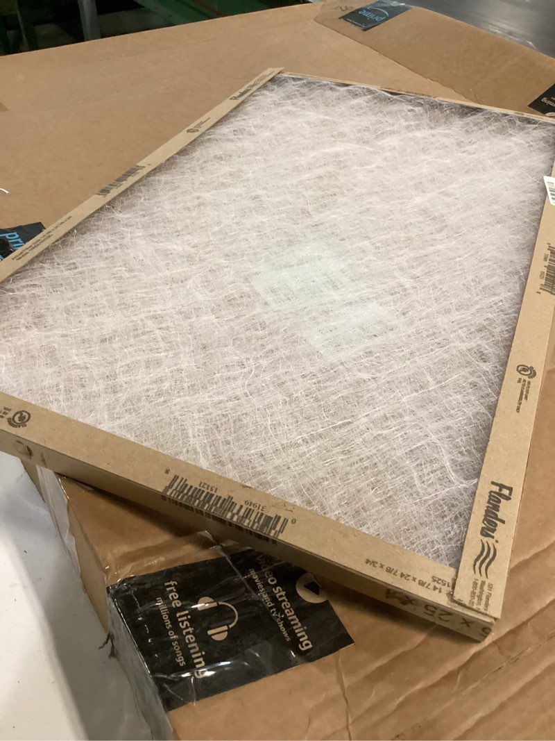 Condition photo showing As Is for flanders precisionaire furnace air filter 15" x 25" x 1" fiberglass