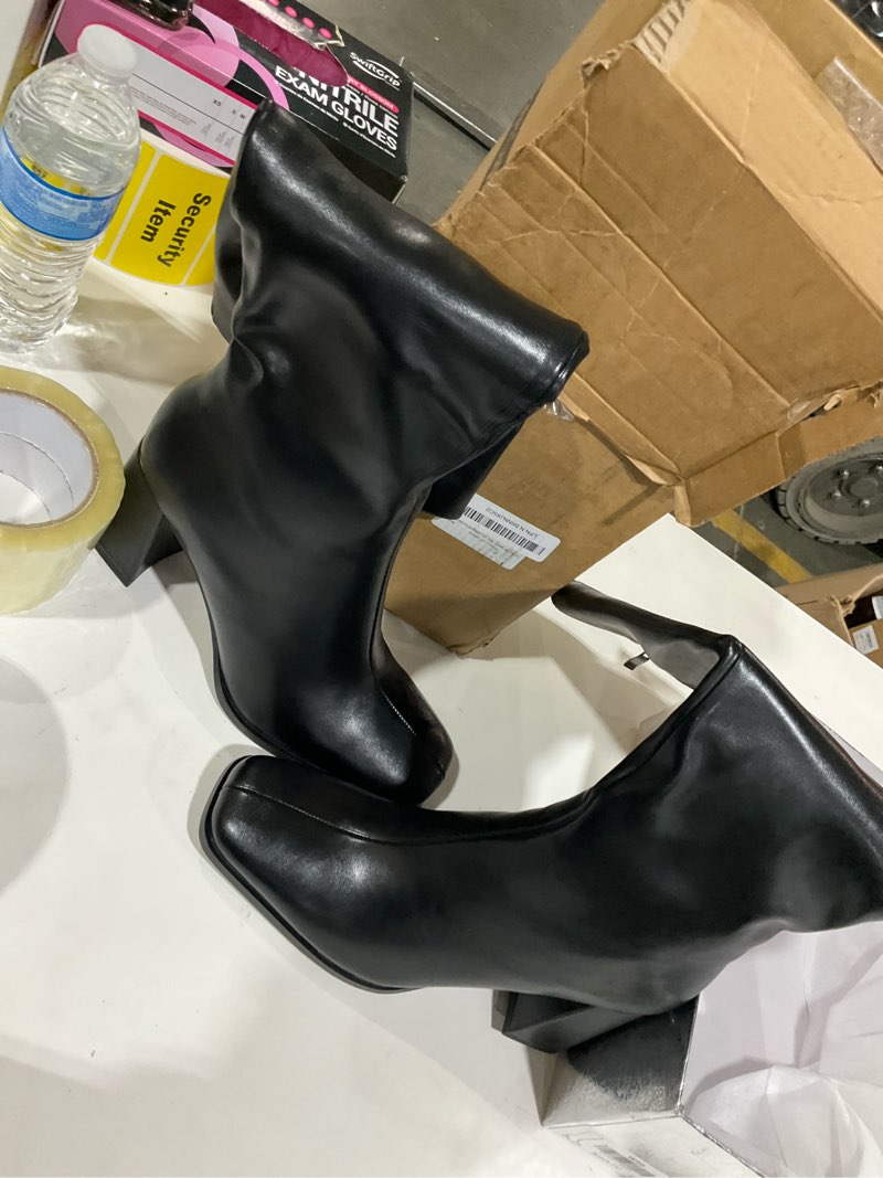 Condition photo showing Good Condition for Knee High Boots for Women Tall Boots Womens Chunky Block Heel Dress GoGo Long Boots 7 Black