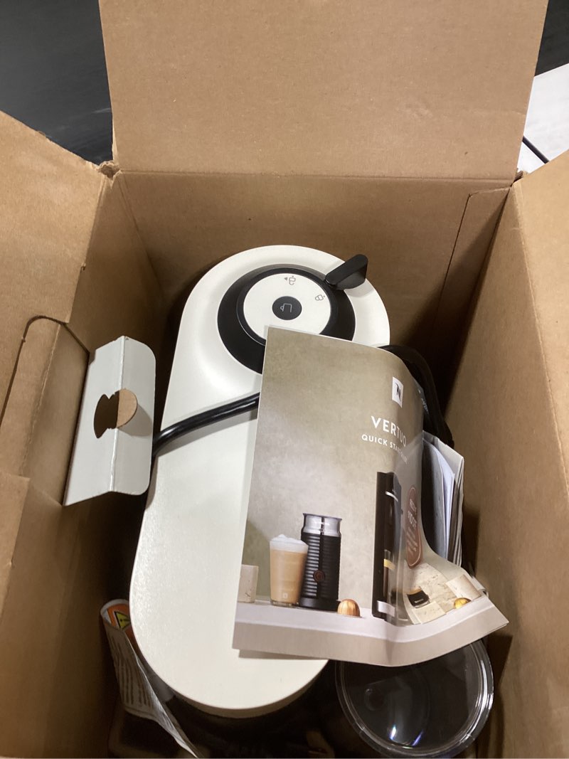 Condition photo showing New/Like New for nespresso vertuo pop+ coffee and espresso maker by breville, coconut white