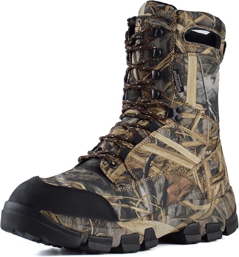 men's 10" waterproof insulated hunting boots lightweight non-slip hiking boots, 400g thinsulate