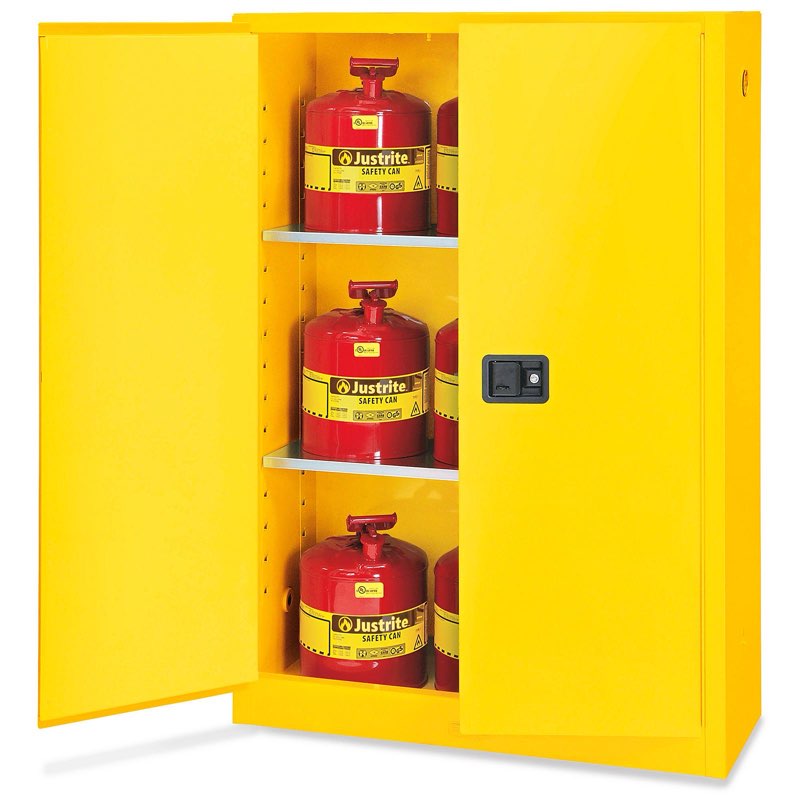Flammable Storage Cabinet - Standard, Manual Doors, Yellow, 45 Gallon