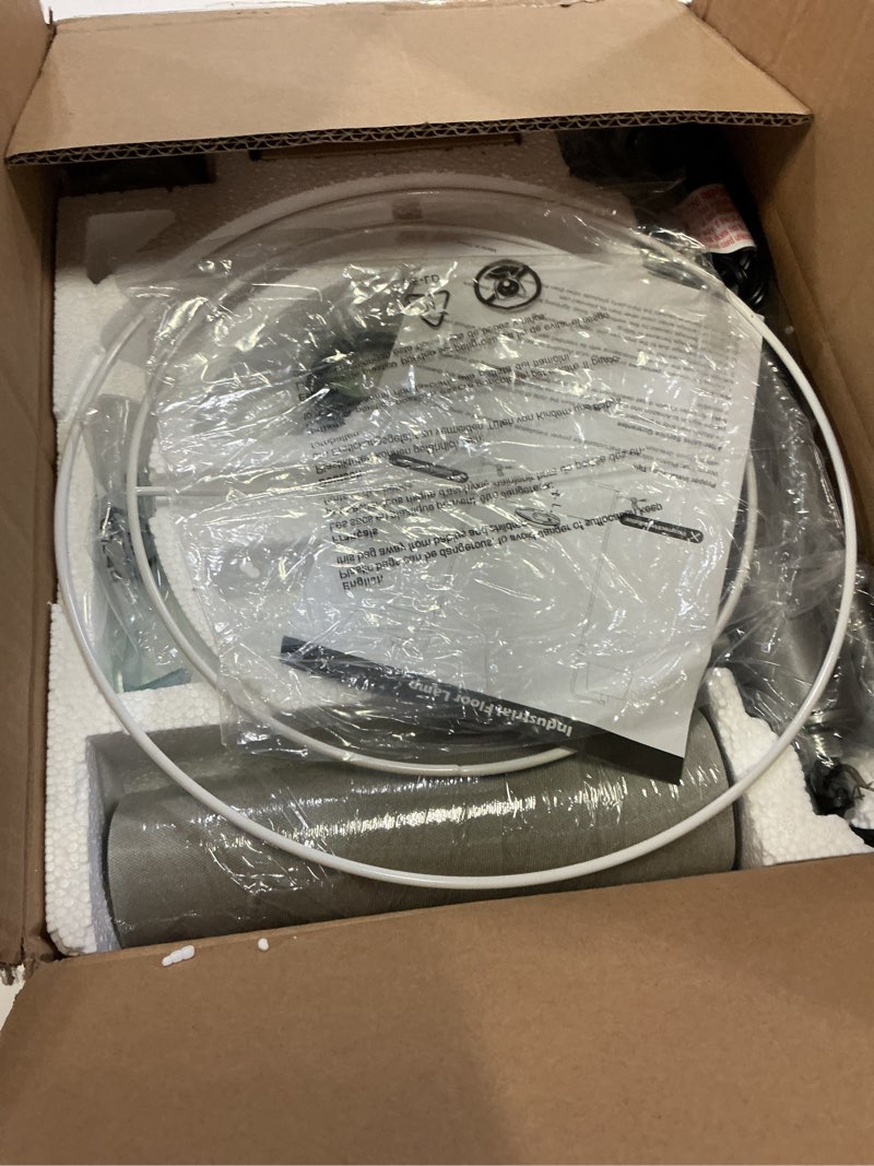 Condition photo showing Good Condition for ?upgraded? dimmable floor lamp, 1000 lumens led edison bulb included, arc floor lamps for living room modern standing lamp with linen shade, tall lamps for living room bedroom office dining room-grey space gray-linen shade