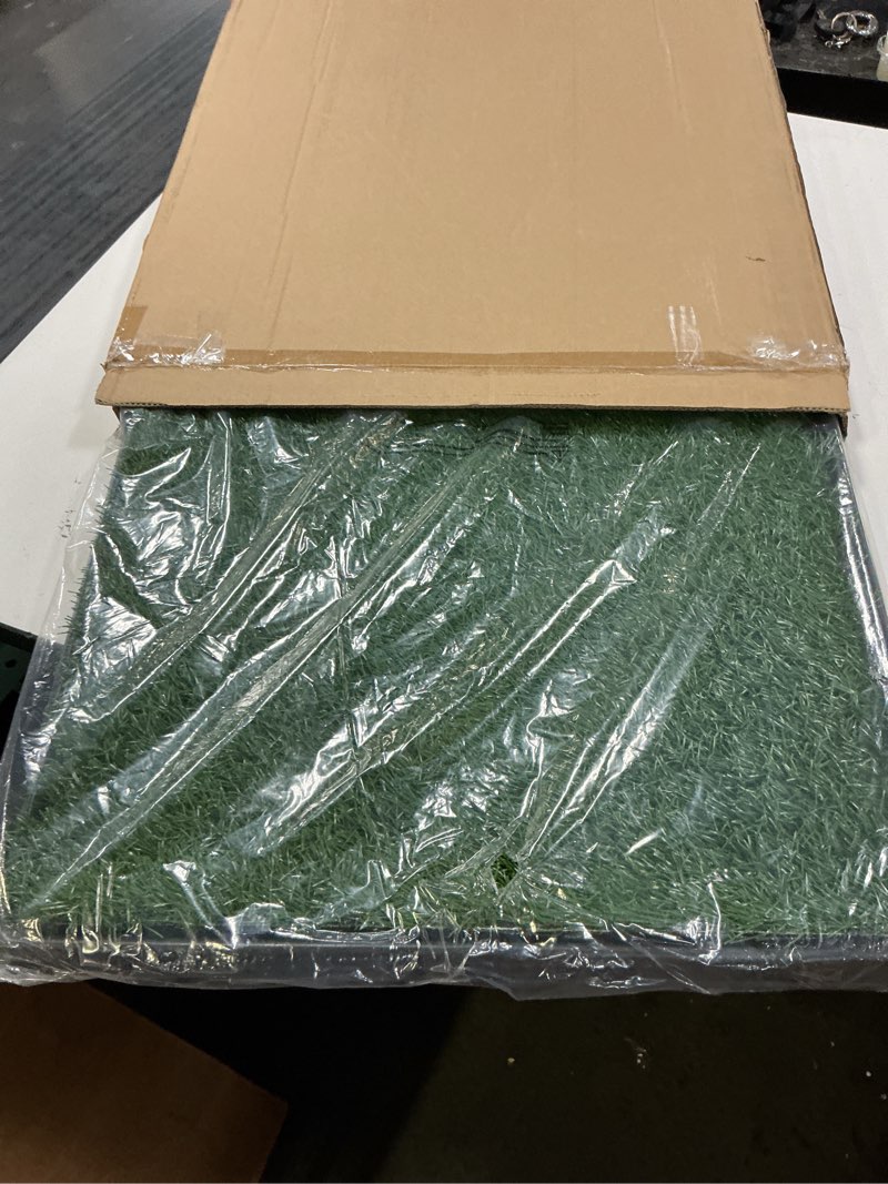 Condition photo showing Good Condition for petmaker artificial grass puppy pee pad for dogs and small pets with tray - 20x30 inches washable 3-layer reusable indoor dog potty grass training pad, easy clean pet housebreaking potty solution large 3-layer system