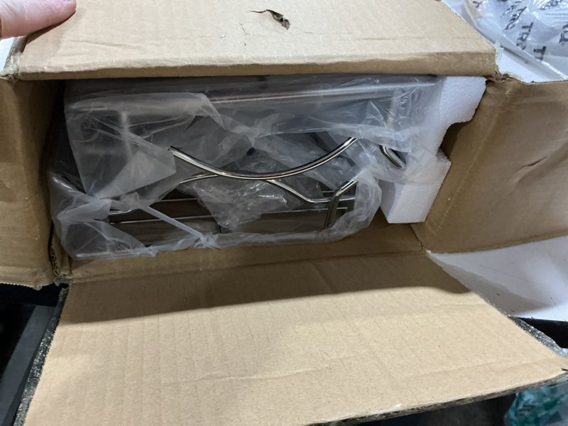 Condition photo showing Good Condition for OCG 2 Tier Pull Out Cabinet Organizer (9.5" W x 21" D), Pull Out Drawers for Kitchen Cabinets, Pull Out Shelves for Base Cabinet Organization in Kitchen Bathroom Pantry, Chrome Finish 9.5"W x 21"D