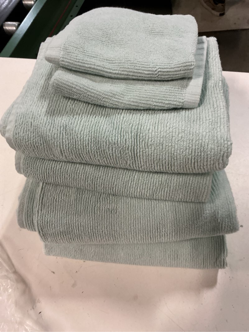 Condition photo showing Good Condition for turkish ribbed quick dry bath towel bundle, one size, mist