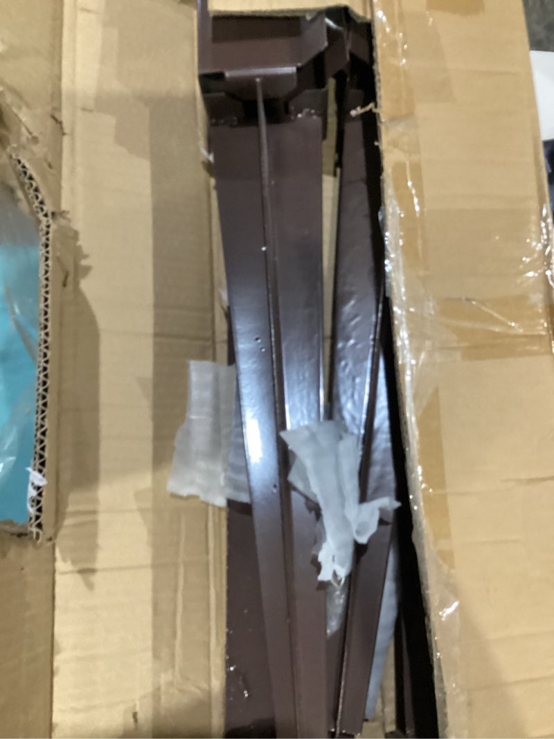 Condition photo showing As Is for ARIFARO Fence Post Anchor Ground Spike Heavy Duty Metal Powder Coated Fence Stakes Post, 4x4 inch(3.5 x3.5 inch Inner) Pack of 4 (Brown, 24 inch) 24 inch Brown