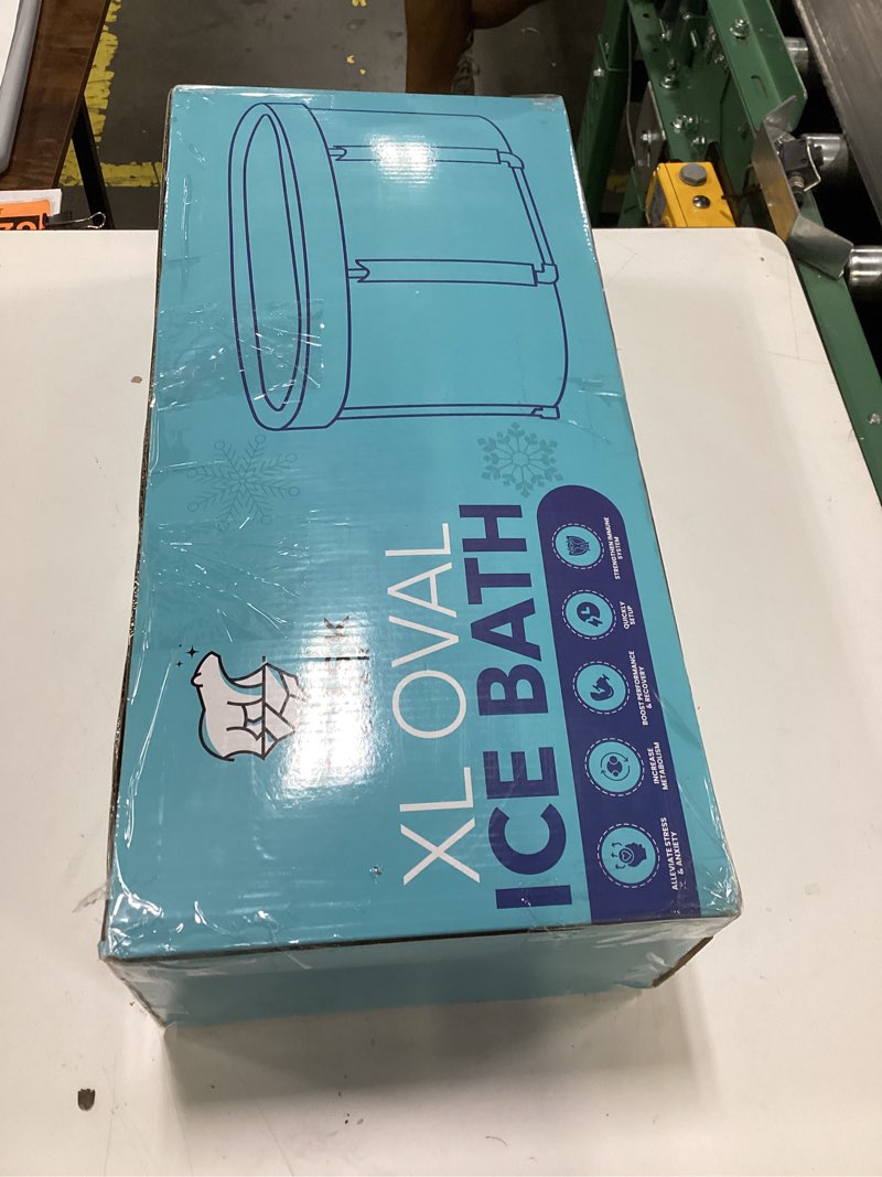 Condition photo showing New/Like New for xl oval ice bath tub for athletes with cover by brisk bear - extra large cold plunge tub for recovery - ice bath plunge pool with digital timer - cold plunge to soothe muscles - black ice tub