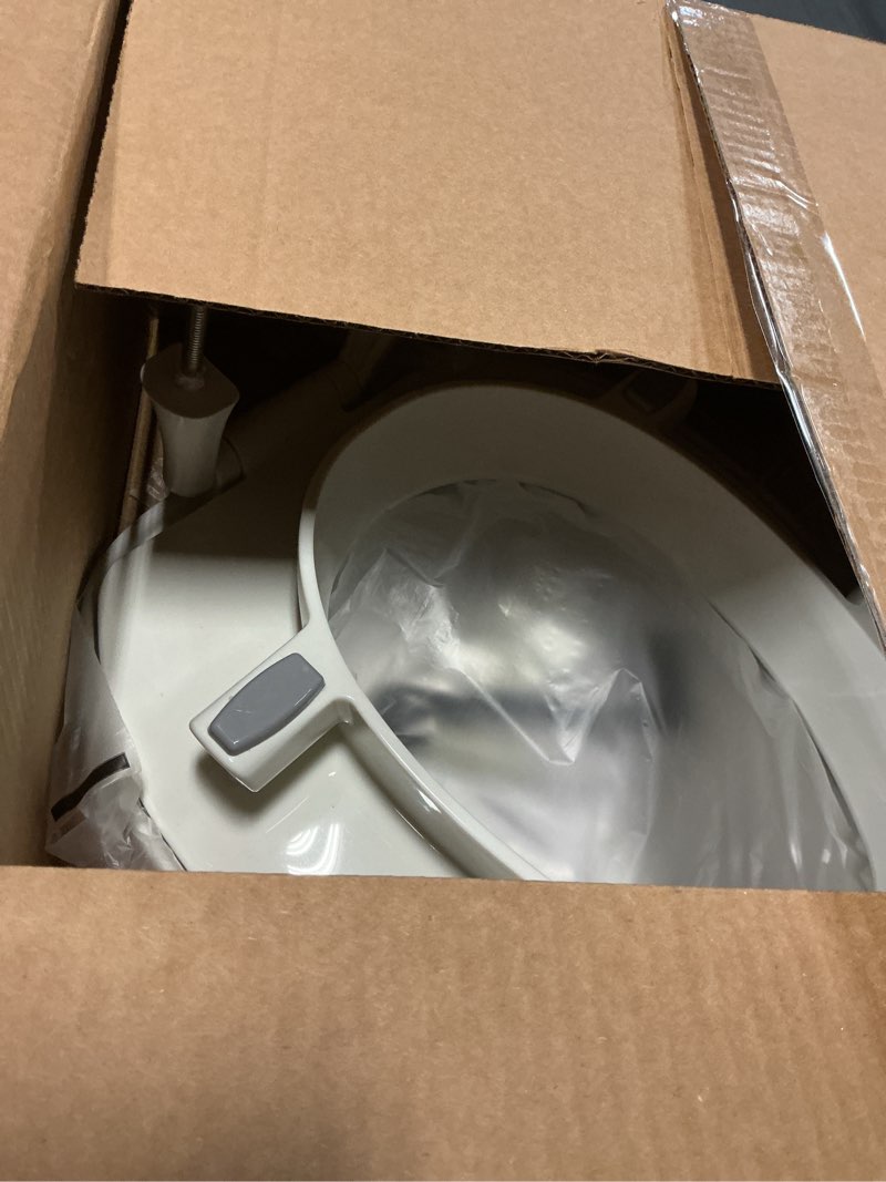 Condition photo showing Good Condition for bemis assurance 3" raised toilet seat for seniors, made in usa, secure hinges, clean shield guard, elongated, white elongated raised seat