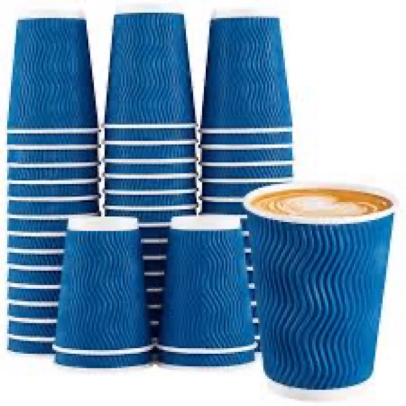Homelance 12 oz Insulated Coffee Cups, 180 pcs Blue Coffee Cups Insulated