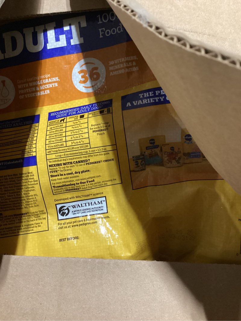 Condition photo showing Good Condition for Pedigree Complete Nutrition Adult Dry Dog Food, Roasted Chicken & Vegetable Flavor, 18 lb. Bag Chicken & Vegetable 18 Pound (Pack of 1)