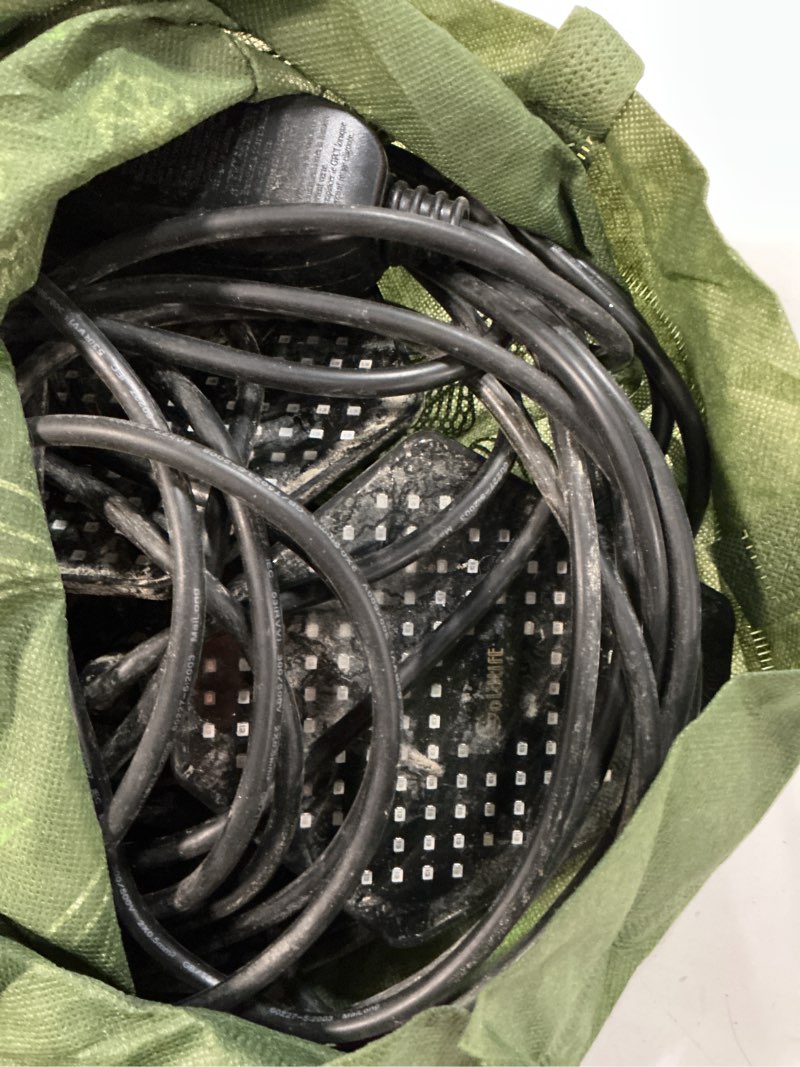 Condition photo showing As Is for goldlife underwater fishing light 110v with 50ft cable, 400w 40000lm foldable gfci safety plug brightness green led light attractants for docks/boats/kayaks, ip69k rated for fresh & salt water