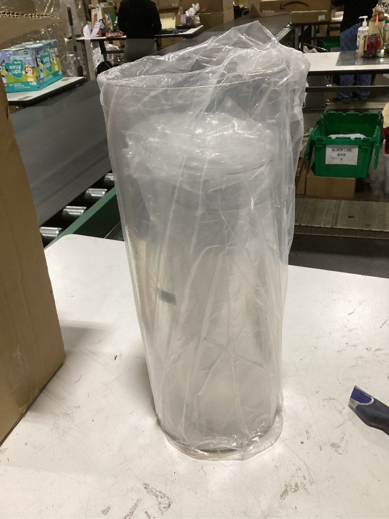 Condition photo showing New/Like New for extra large acrylic cylinder clear vase for floor, 20 in tall big wide mouth plastic unbreakable hurricane flower vases of 3 for home decor (d 8", d 6", d 4.8" + 3 holder) 3-xxl clear