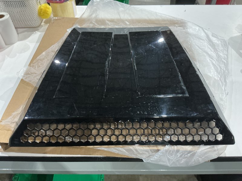 Condition photo showing As Is for not exact but similar to hood scoop vent bonnet cover with self adhesive design decorative air flow intake covers universal abs material cars vehicles (glossy black)