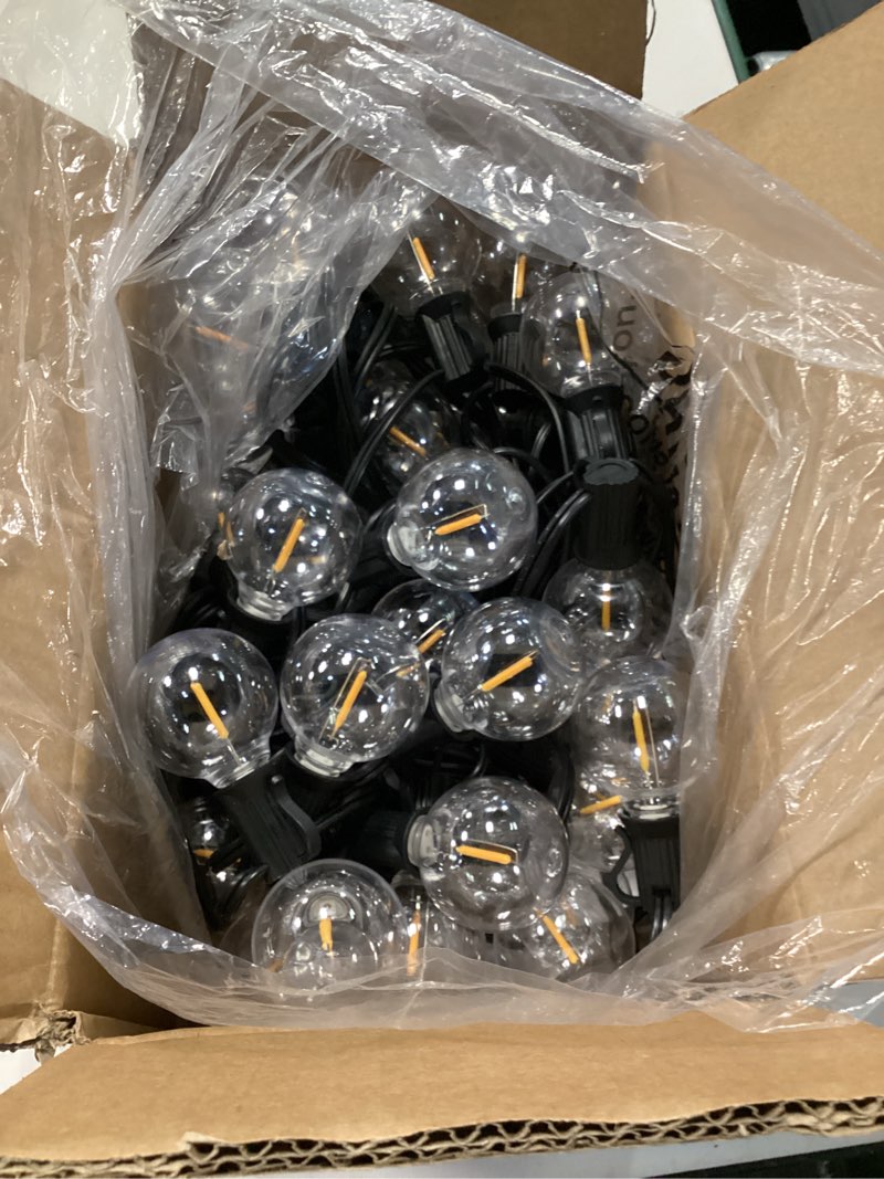 Condition photo showing Good Condition for bosceos 80ft outdoor g40 led globe string lights dimmable waterproof shatterproof light strings with 40 bulbs connectable commercial hanging lights for christmas patio house backyard balcony party black 80ft-warm white