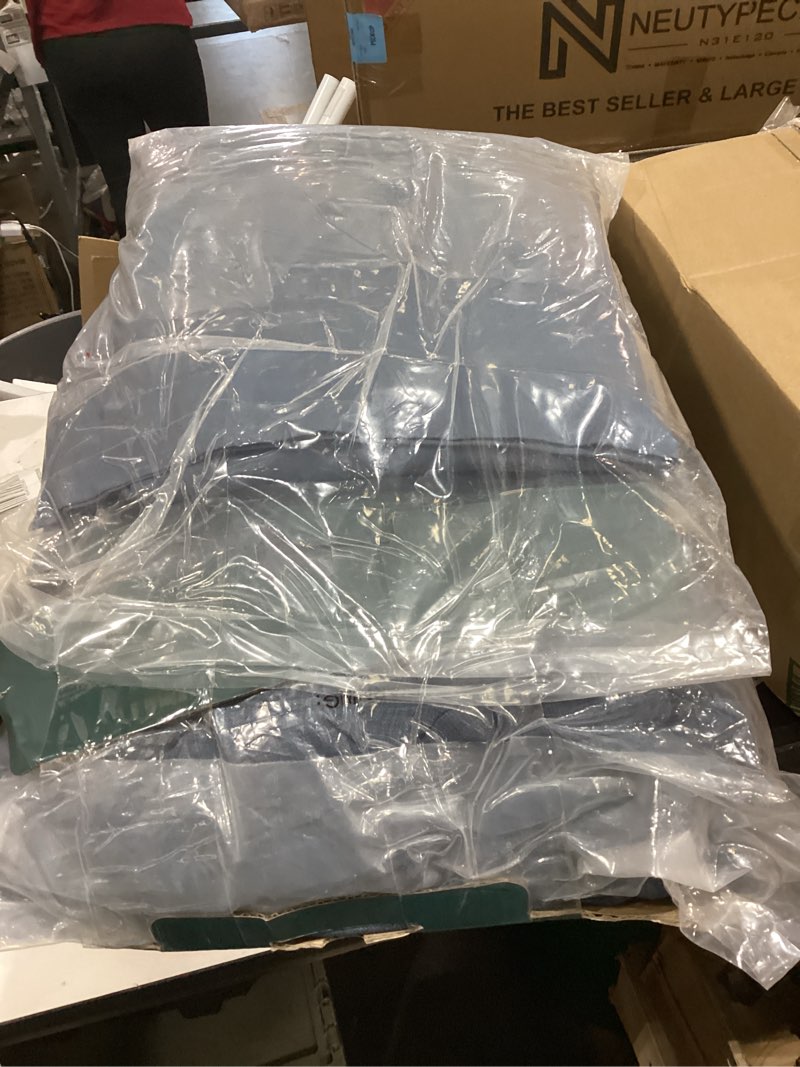 Condition photo showing Good Condition for geniospin king size comforter  navy blue textured king bedding , soft solid bed in a bag for all season, king comforter set with sheets(navy blue,102''x90'') denim blue king