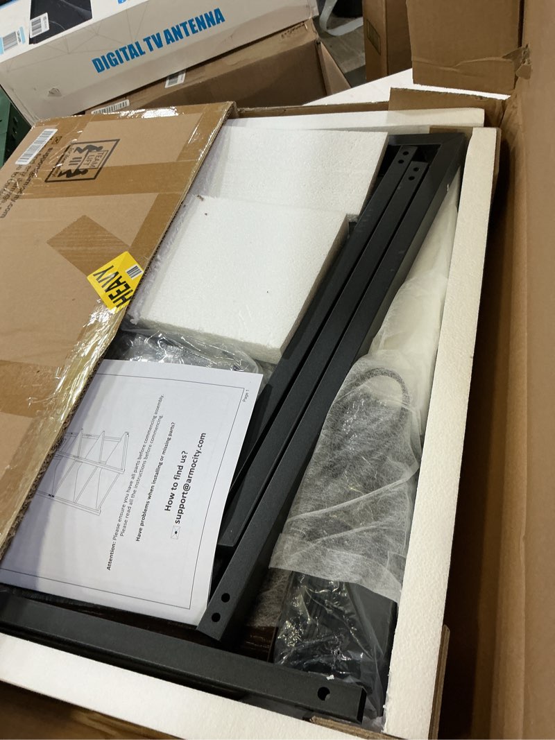 Condition photo showing Good Condition for armocity 5-Tier AV Media Stand with Power Strips, Media Console with LED Lights, Audio Tower Rack with Adjustable Shelves, Stereo Stands and Racks, 40.8'', Black Walnut