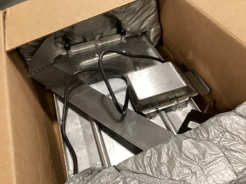 Condition photo showing As Is for Cadco PCG-10C Portable Light-Duty Countertop Griddle, Stainless Steel, 120v, 14 lbs, Removable Grease Tray, For Commercial Use