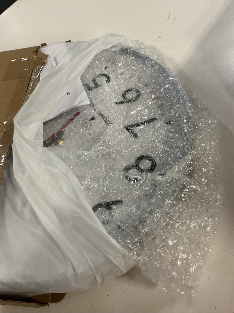 Condition photo showing Good Condition for atomic wall clock analog 14 inch battery operated modern decorative for living room kitchen office bedroom bathroom(silver) k-atomic silver 14"
