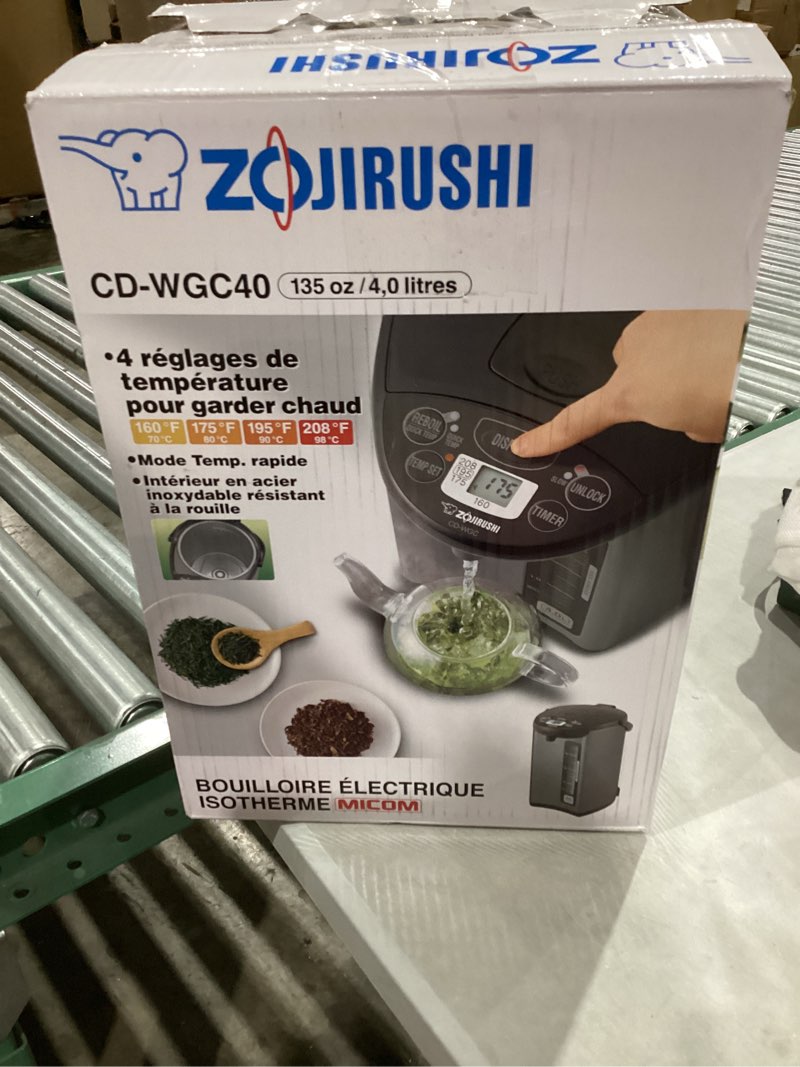 Condition photo showing Good Condition for Zojirushi CD-WGC40TS Micom Water Boiler & Warmer 4.0 Liter, Silver Dark Brown, PFAS-free & BPA-free 4.2 Quarts Silver Dark Brown