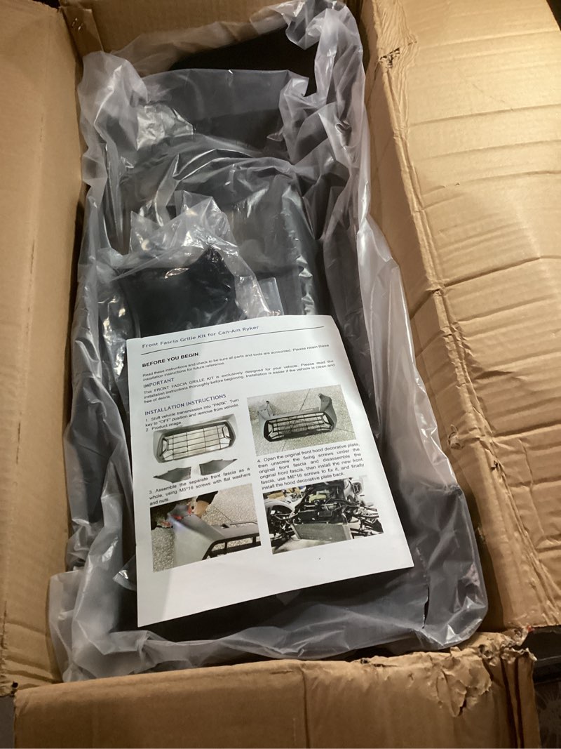 Condition photo showing As Is for front fascia for can-am ryker, black bumper guard combination front fascia kit for can am ryker 600 900 sport & ryker rally edition all models accessories, replace #705010722