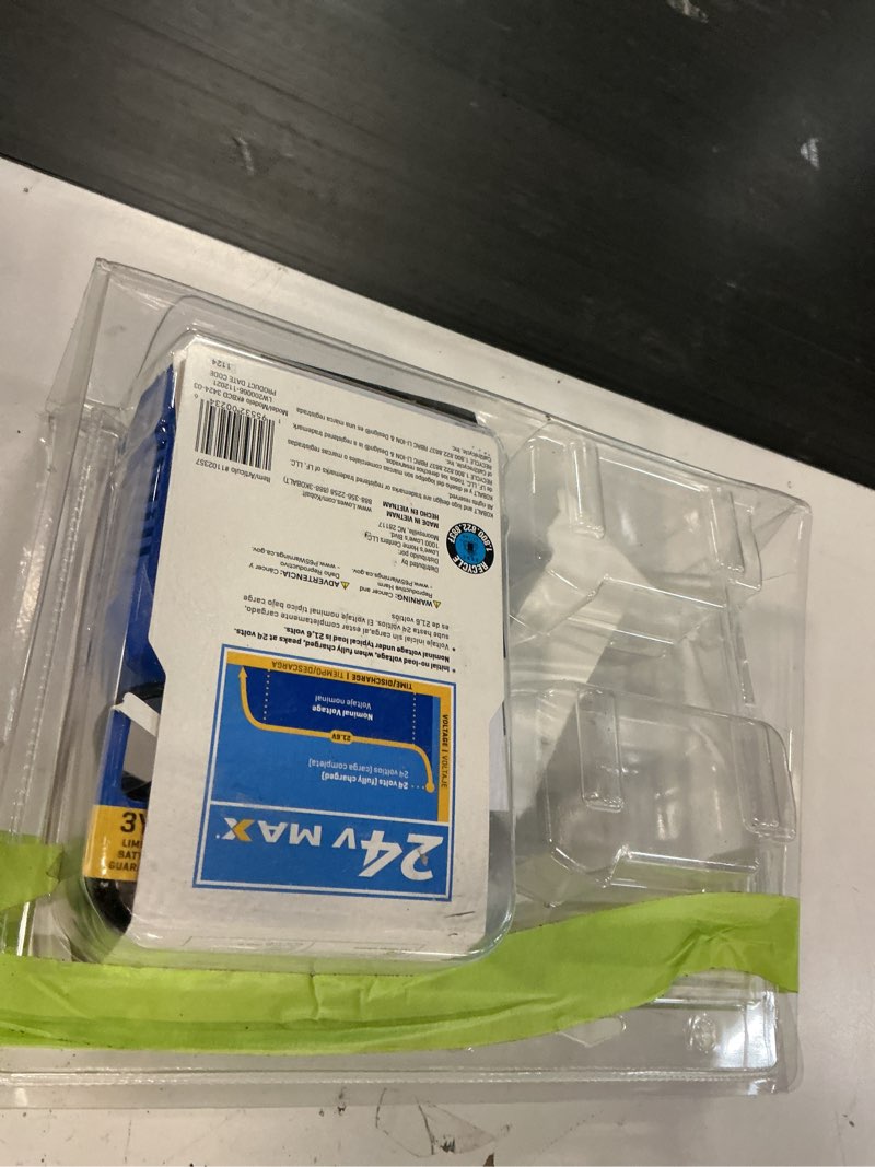 Condition photo showing As Is for kobalt 24-v 2-pack lithium-ion battery and charger (4 ah)