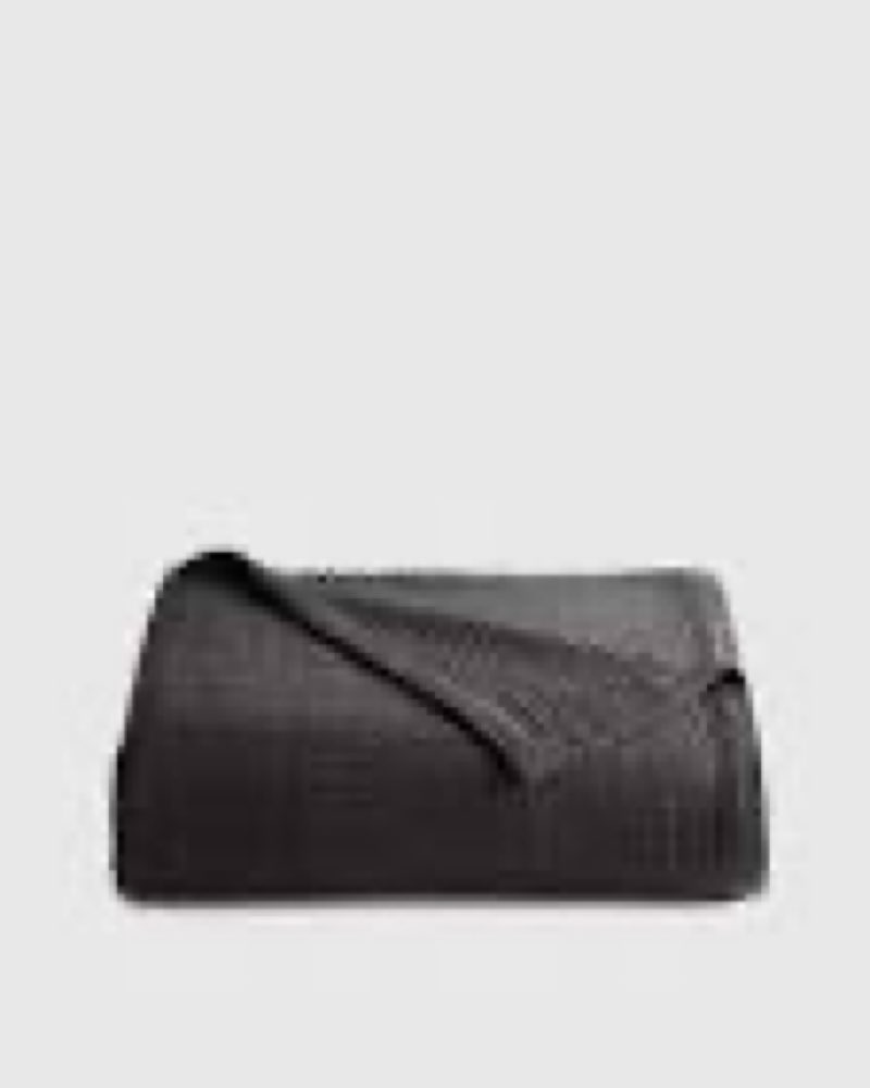 quince organic cotton gauze blanket king charcoal 