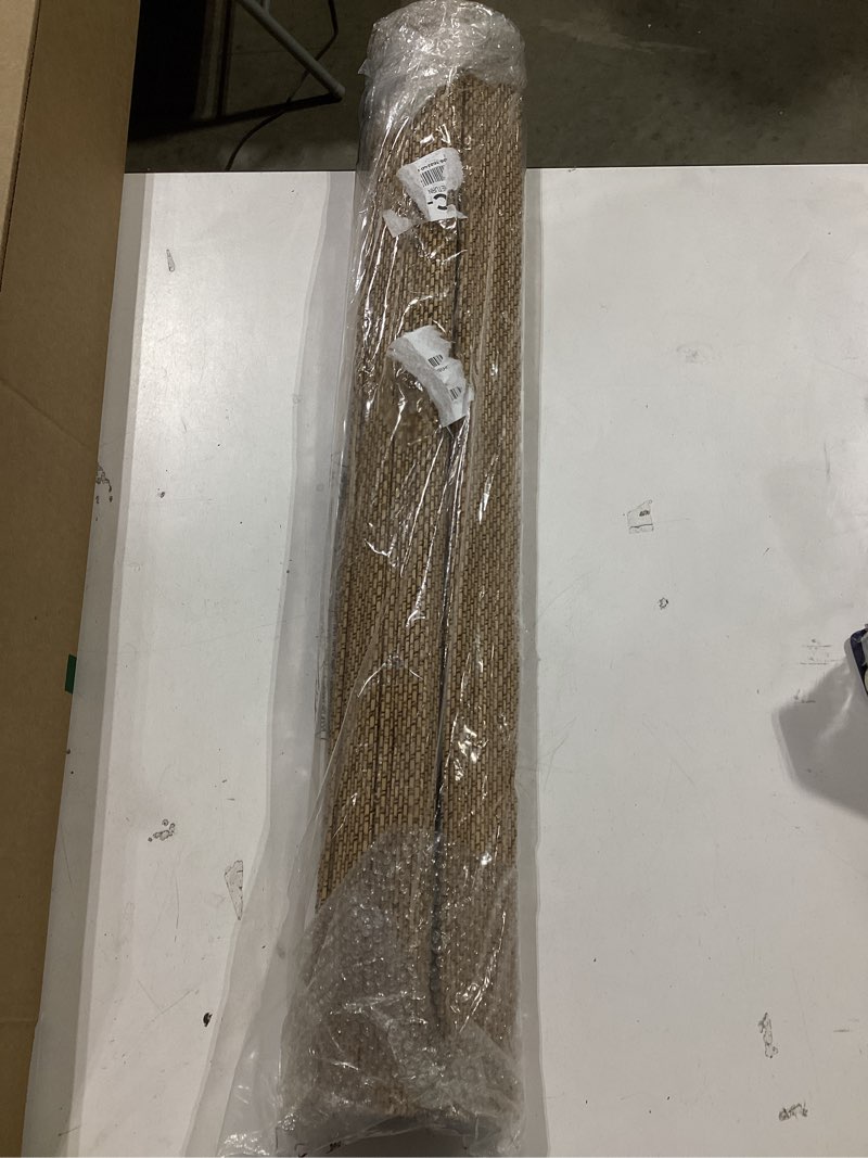 Condition photo showing Good Condition for lazblinds no drill cordless bamboo roman shades, light filtering blinds for indoor windows, roll up bamboo blinds for home, 20" w x 64" h, star-brown star-brown 20"w x 64"h