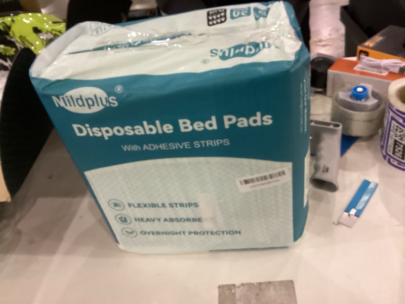 MILDPLUS Bed Pads with Adhesive Strips 30''X36'', 30 Count | Extra Large XL Underpads | Secure & Wat