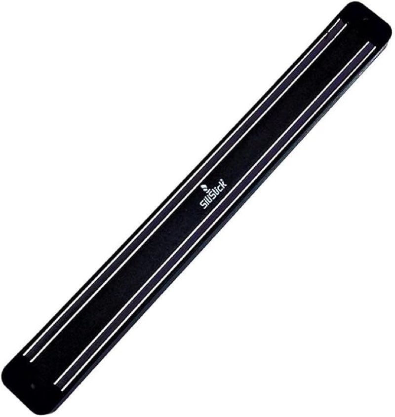 SiliSlick Magnetic Knife Rack Wall Strip | 12" / 30.5cm Magnet Tool Holder | (1 Black)