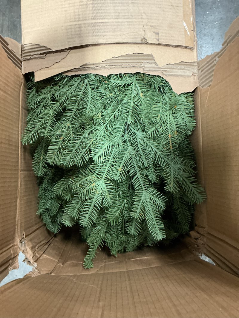 Condition photo showing As Is for 7' spruce artificial christmas tree