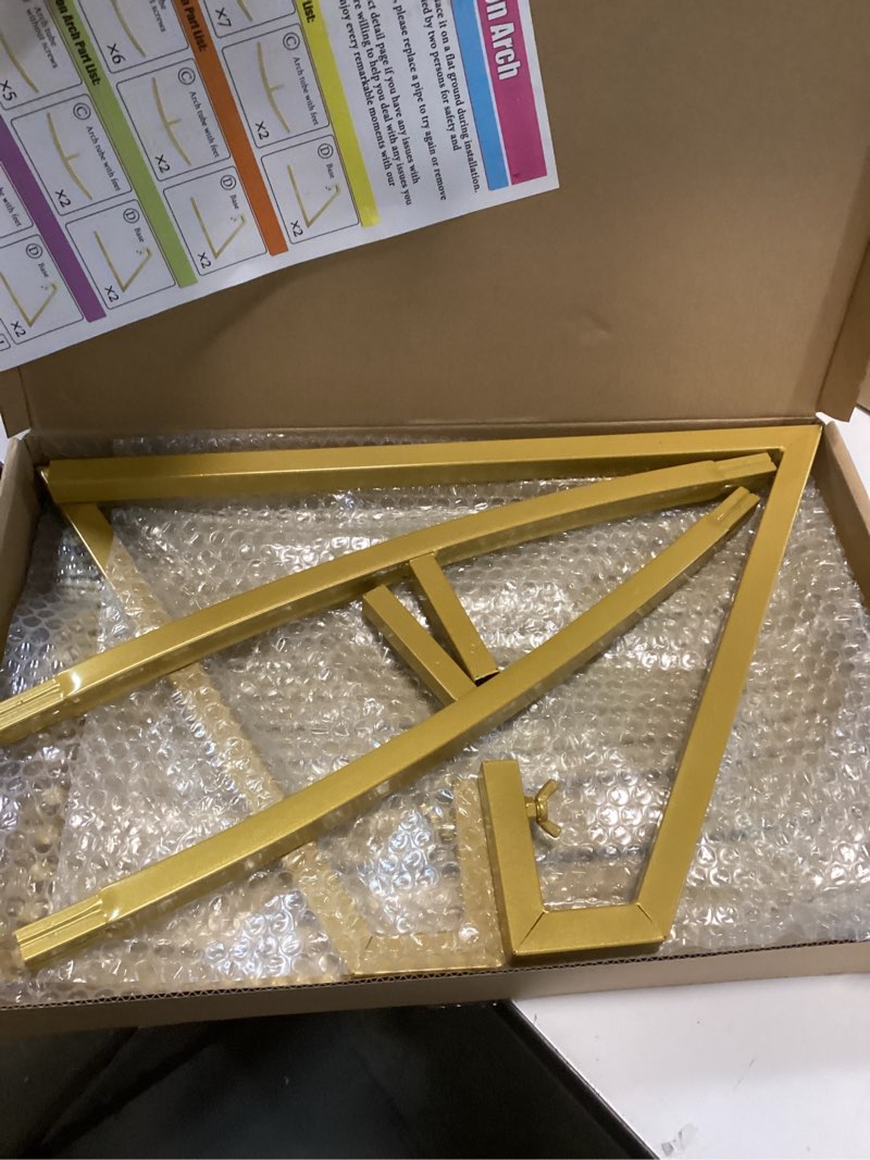 Condition photo showing Good Condition for Wokceer Round Backdrop Stand 7.2FT Circle Balloon Arch Frame Circle Backdrop Stand Gold Round Arch for Wedding Birthday Party Bridal Shower Anniversary Event Ceremony Decoration 7.2 ft Gold