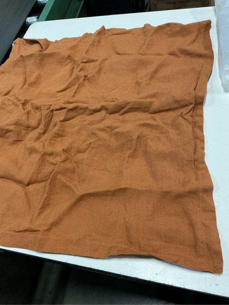 Condition photo showing As Is for quince european linen euro sham 26x26in terracotta