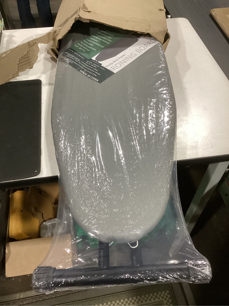 Condition photo showing New/Like New for jakeefud deluxe ironing board with heat resistant cover and thicken felt pad, heavy sturdy legs,full size hanger iron board,foldable (l-grey)