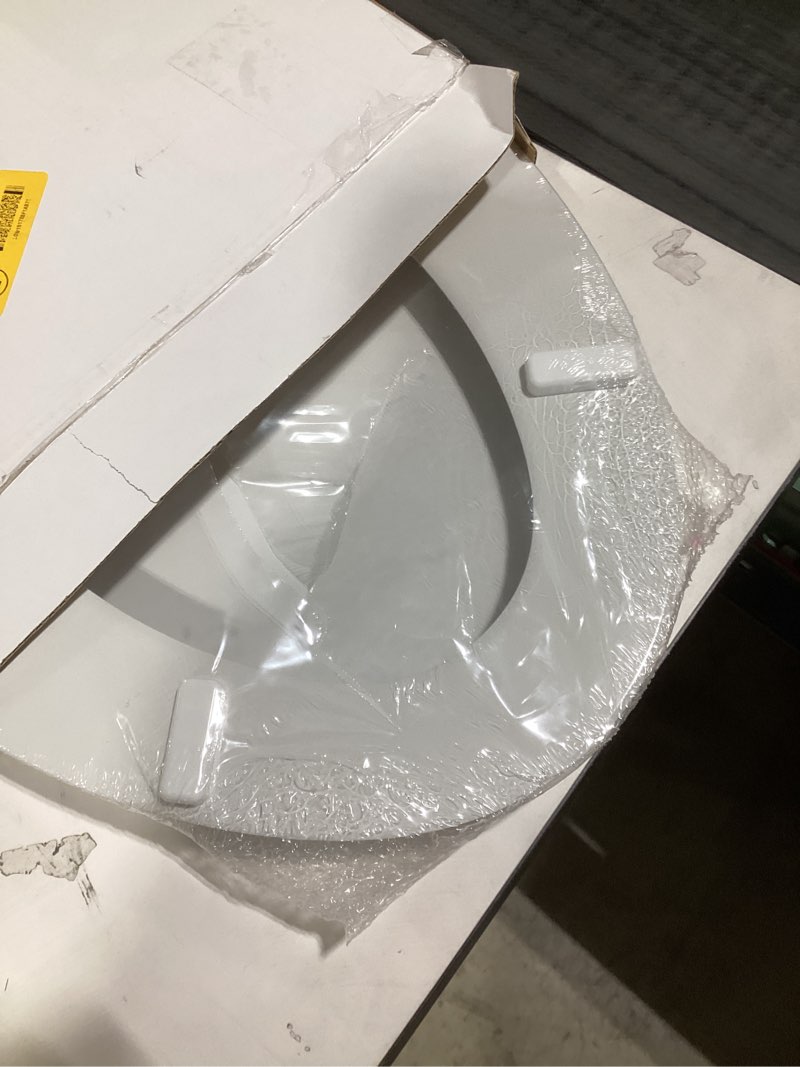 Condition photo showing Good Condition for American Standard Moments Wood White Elongated Soft Close Toilet Seat