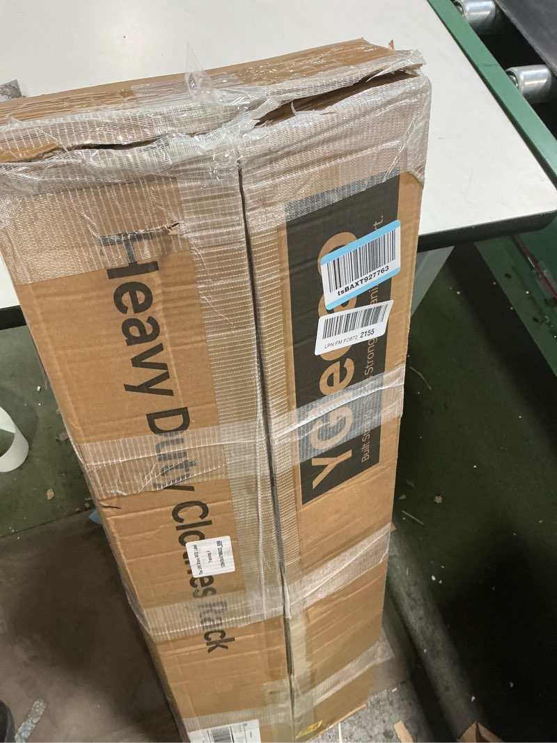 Condition photo showing Good Condition for 800LBS Heavy Duty Clothes Rack: Rolling Clothing Rack for Hanging Coat Double Rods Portable Wardrobe Garment Racks with Wheels Shelf Sturdy Metal Adjustable Bedroom Laundry Living Room (Black)