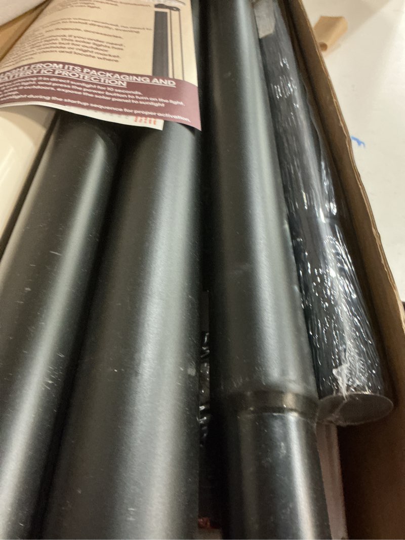 Condition photo showing New/Like New for 25ft heavy duty flag pole kit with solar light,5x3 usa flag,2.7" large diameter extra-thick aluminum,wind-resistant sectional tapered,100 mph wind tested, suitable for outdoor ground use - black 25ft with solar light black