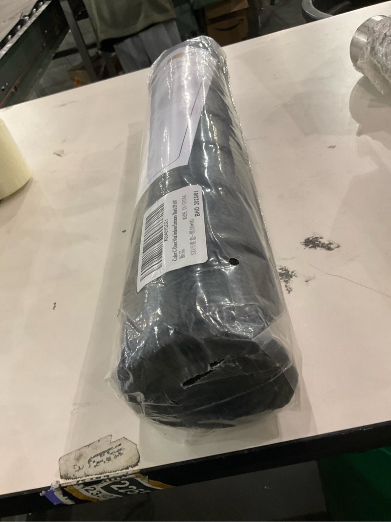 Condition photo showing New/Like New for Color&Geometry Door Mat Indoor Entrance 20"x36" Non Slip Dirt Trapper, Absorbent Doormat, Washable Rug for Entryway, Low Profile, Easy Clean Patio Porch, Black, (Rolled-up NO Creases) 1'8" x 3' (Rectangular) Black