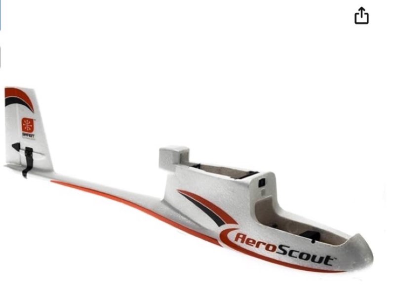 hobbyzone fuselage with elevator/rudder servos: aeroscout, hbz3801